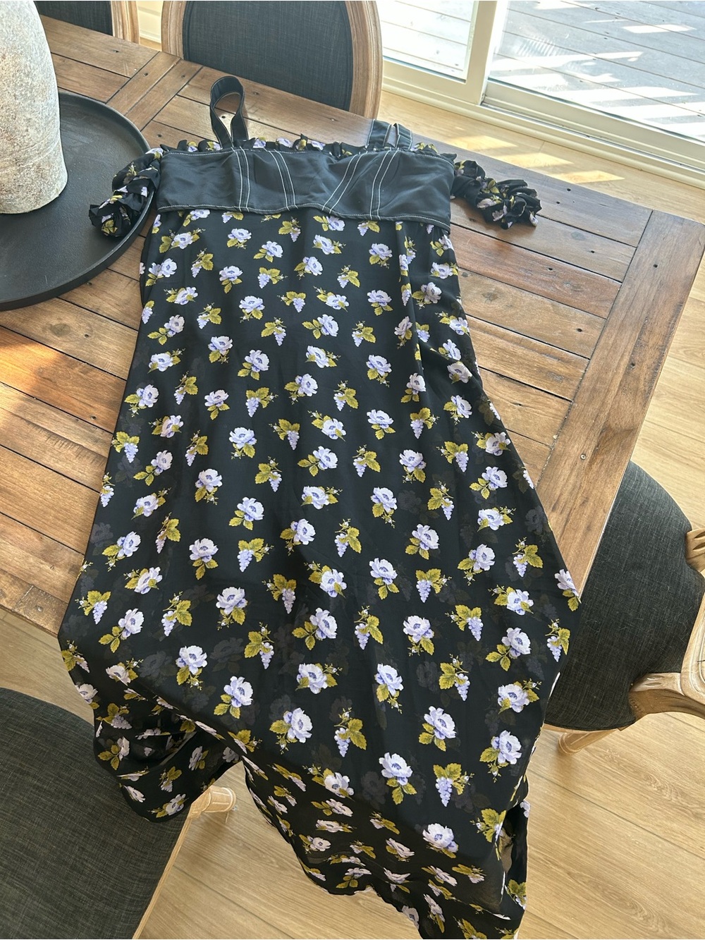 NWT Anthropologie Maeve Floral Square Neck Midi Dress M